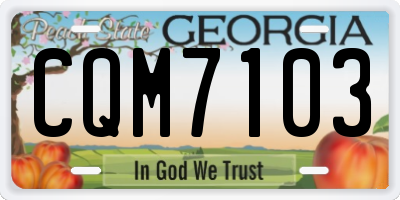 GA license plate CQM7103