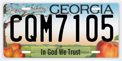 GA license plate CQM7105