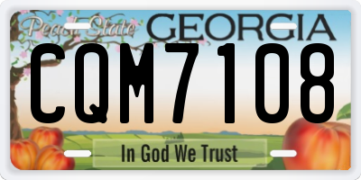GA license plate CQM7108