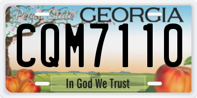 GA license plate CQM7110