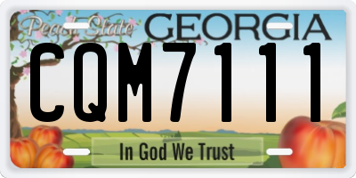 GA license plate CQM7111