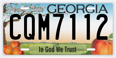 GA license plate CQM7112
