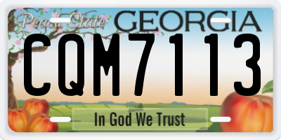 GA license plate CQM7113