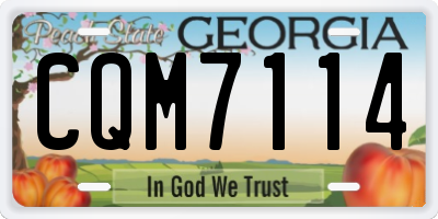 GA license plate CQM7114