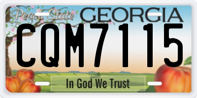 GA license plate CQM7115