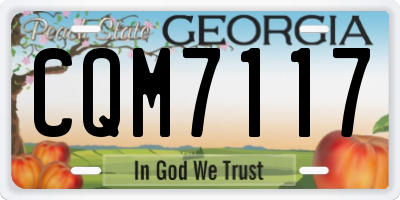 GA license plate CQM7117