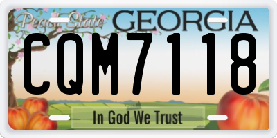 GA license plate CQM7118