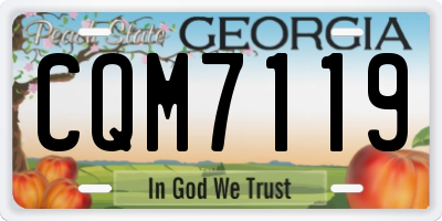 GA license plate CQM7119