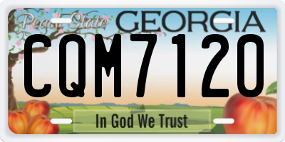 GA license plate CQM7120