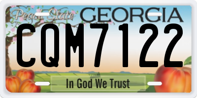 GA license plate CQM7122