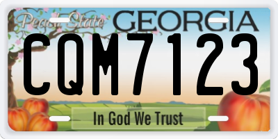 GA license plate CQM7123