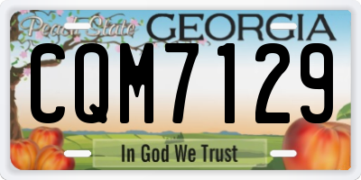 GA license plate CQM7129
