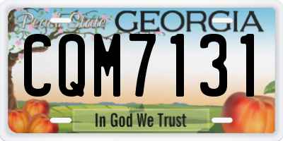 GA license plate CQM7131