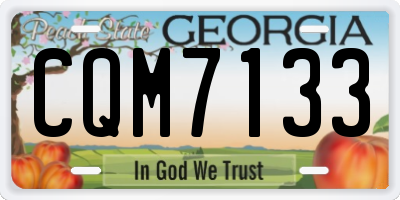 GA license plate CQM7133