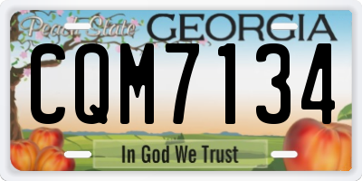 GA license plate CQM7134