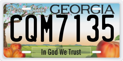 GA license plate CQM7135