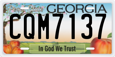 GA license plate CQM7137