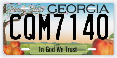 GA license plate CQM7140
