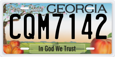 GA license plate CQM7142