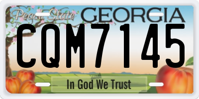 GA license plate CQM7145