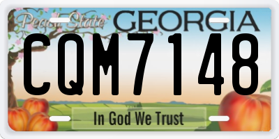 GA license plate CQM7148