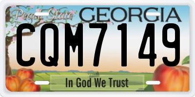 GA license plate CQM7149