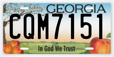 GA license plate CQM7151