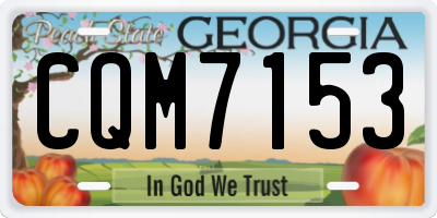 GA license plate CQM7153