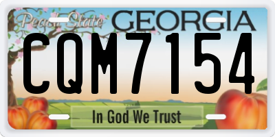 GA license plate CQM7154