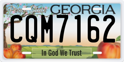 GA license plate CQM7162
