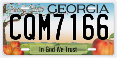 GA license plate CQM7166