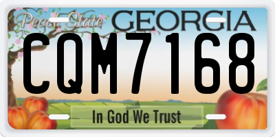 GA license plate CQM7168