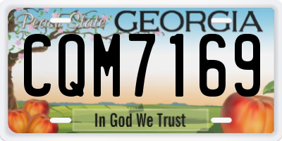 GA license plate CQM7169