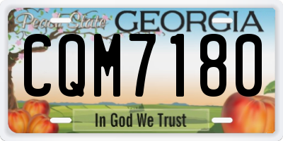 GA license plate CQM7180