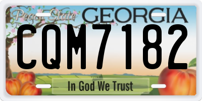 GA license plate CQM7182
