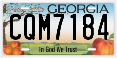 GA license plate CQM7184