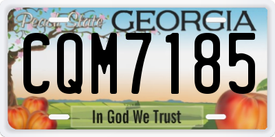 GA license plate CQM7185