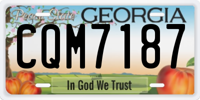 GA license plate CQM7187