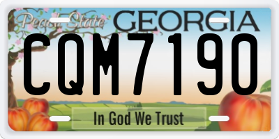 GA license plate CQM7190