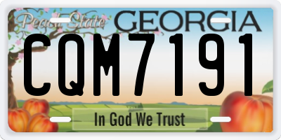 GA license plate CQM7191