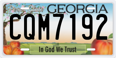 GA license plate CQM7192