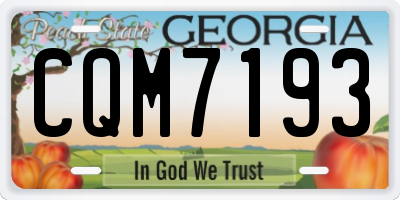 GA license plate CQM7193