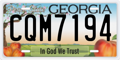 GA license plate CQM7194