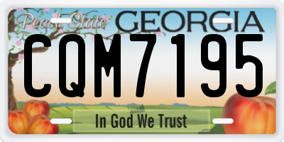 GA license plate CQM7195