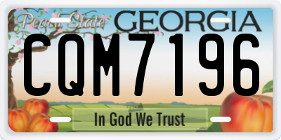 GA license plate CQM7196