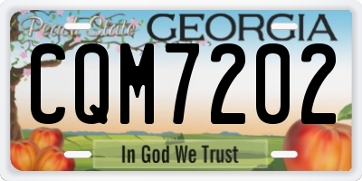 GA license plate CQM7202