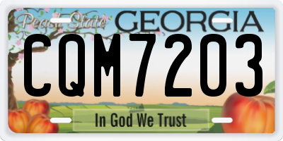 GA license plate CQM7203