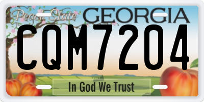 GA license plate CQM7204
