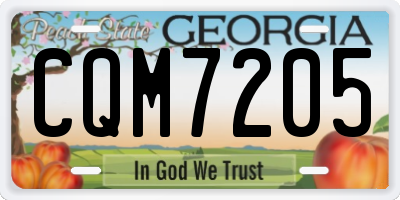 GA license plate CQM7205