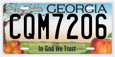 GA license plate CQM7206
